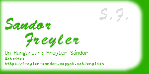 sandor freyler business card